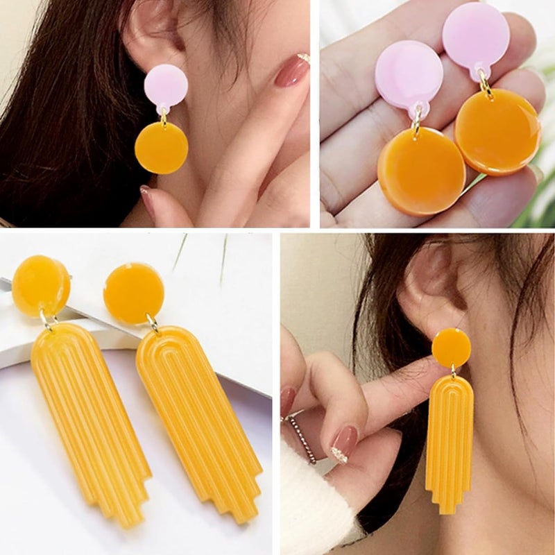 ZQYSING (4 Pack) Resin Earring Molds, Resin Jewelry Molds for Epoxy Variety Shape Silicone Pendant Molds for Women Earring Making - Image 5